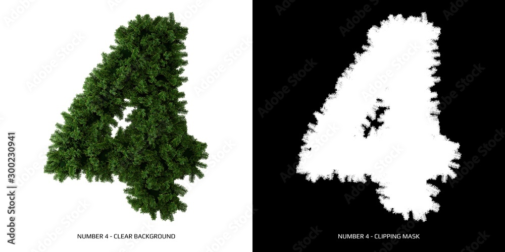Number 4 leaves. Alphabet plants. Number 4 leaves. Alphabet plants.
