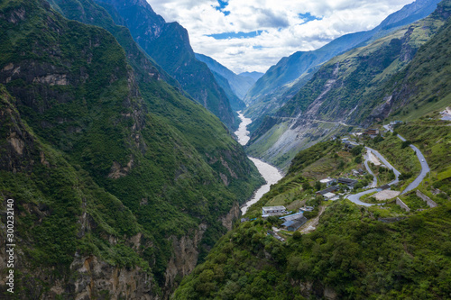 Tiger Leaping Gorge Aerial view 