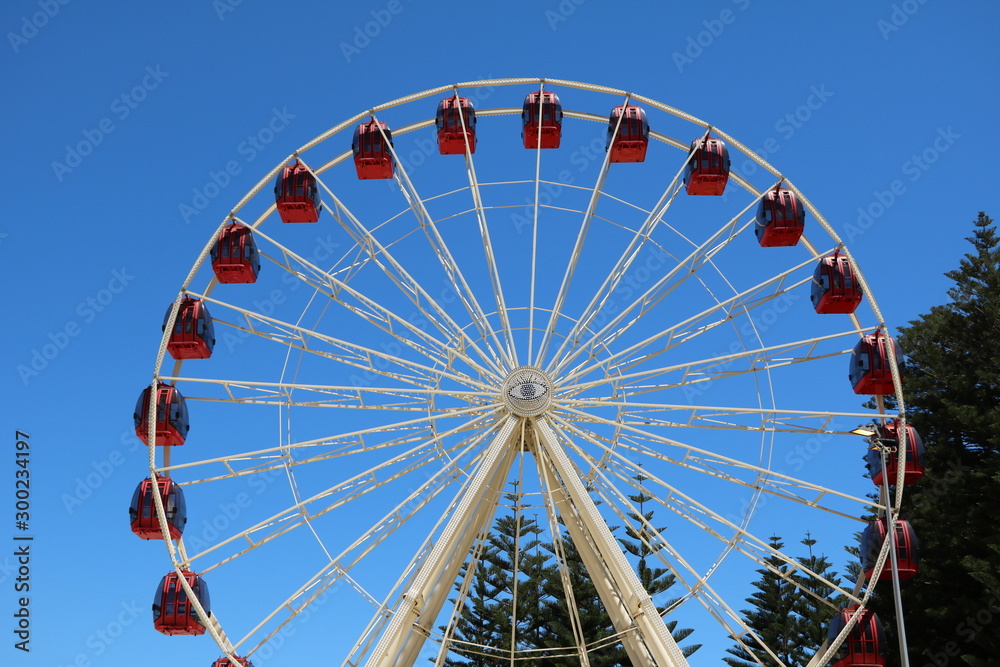 Ferris Wheel under blue sky in Fremantle, Western Australia