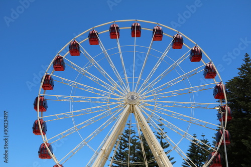Ferris Wheel under blue sky in Fremantle, Western Australia