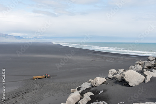 View over the sand beach at Ingolfshofdi in Iceland photo