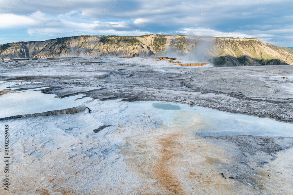 Limestone and Rock Formations, Yellowstone, USA