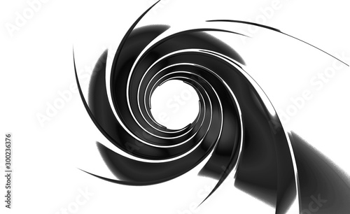 gun barrel inside 3d illustration