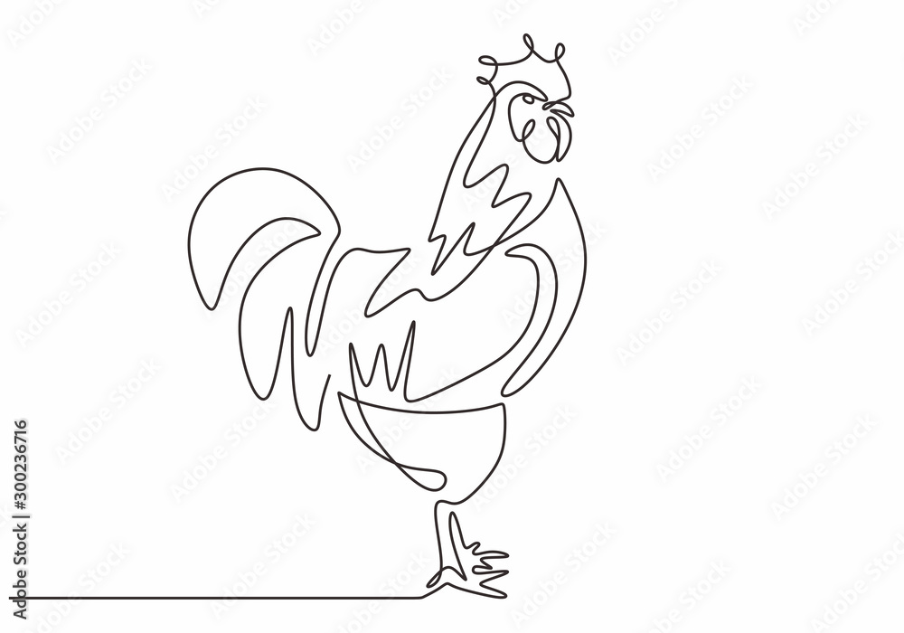 Rooster one line drawing vector. Minimalism design of cock animal illustration. Hand drawn sketch design of chicken good for tattoo or poster. Stock Vector | Adobe Stock Rooster one line drawing vector. Minimalism design of cock animal illustration. Hand drawn sketch design of chicken good for tattoo or poster. Stock Vector | Adobe Stock