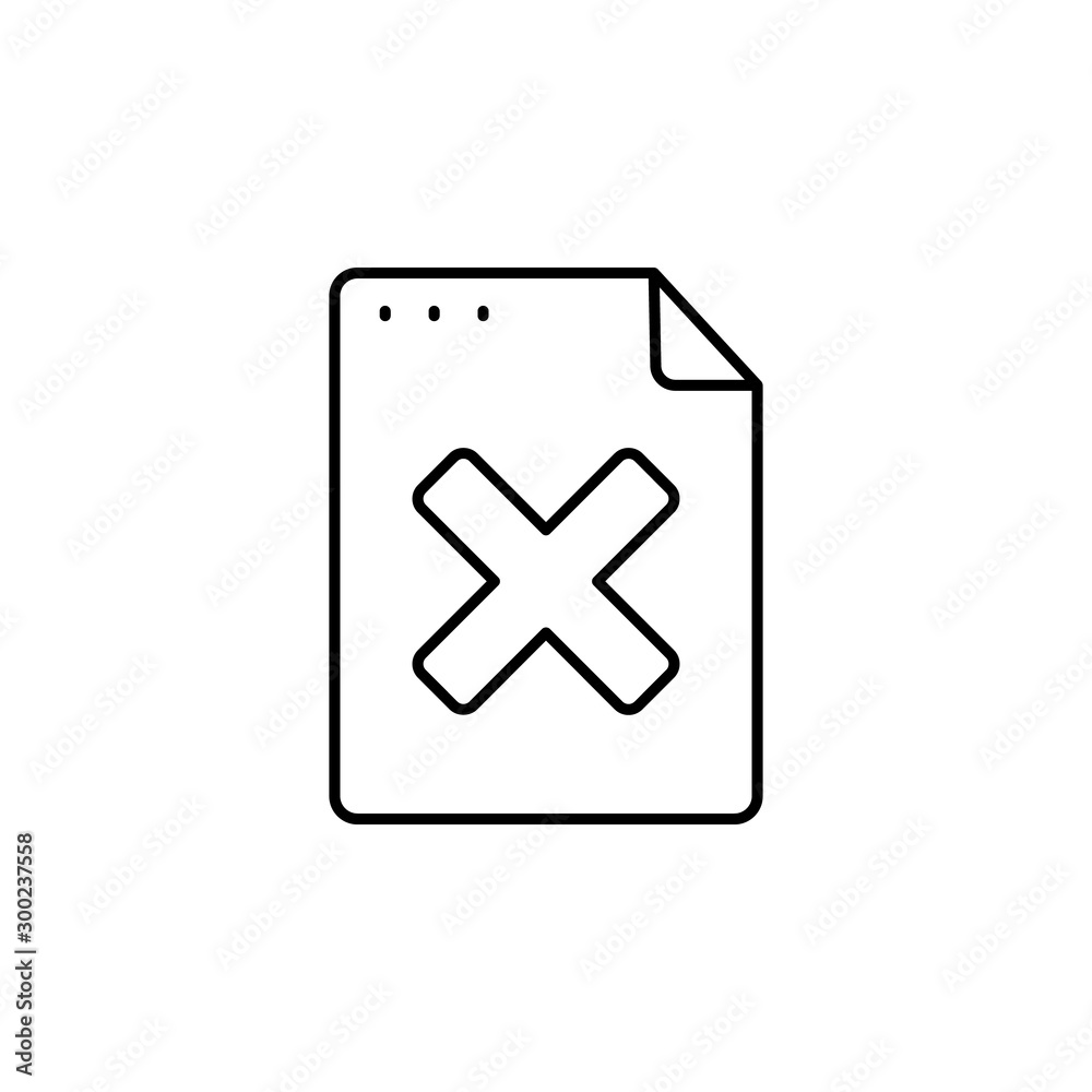 File, document, ban icon. Simple line, outline vector of icons for ui and ux, website or mobile application File, document, ban icon. Simple line, outline vector of icons for ui and ux, website or mobile application