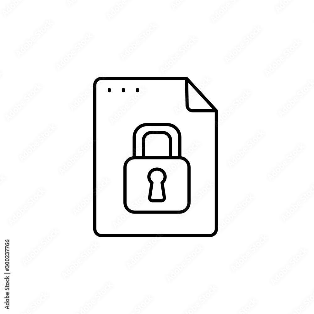 File, document, lock icon. Simple line, outline vector of icons for ui and ux, website or mobile application File, document, lock icon. Simple line, outline vector of icons for ui and ux, website or mobile application