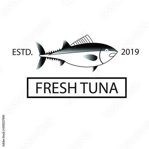 tuna fish vector, Seafood logo and Always Fresh