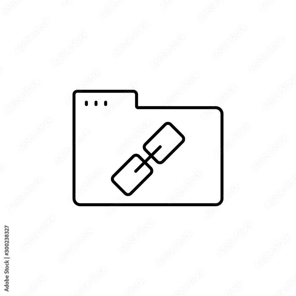 Folder chain icon. Simple line, outline vector of icons for ui and ux, website or mobile application Folder chain icon. Simple line, outline vector of icons for ui and ux, website or mobile application