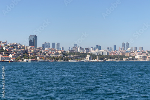 Panoramic view from Bosporus to city of Istanbul  Turkey
