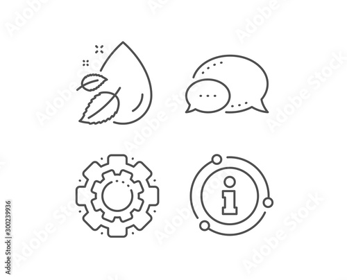 Water drop line icon. Chat bubble, info sign elements. Moisture sign. Linear water drop outline icon. Information bubble. Vector