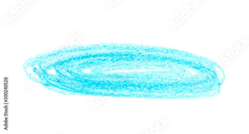 Blue pencil scribble on white background, top view © New Africa