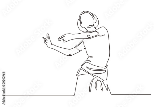 Continuous one line drawing of Indian dancer vector. Young girl or woman dancing with traditional dress.