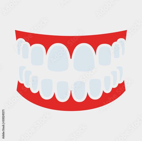 Teeth icon  white vector dental dentures