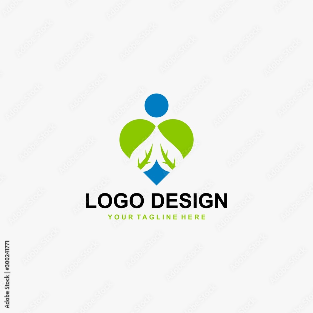 Love logo design vector. Green leaves in love abstract symbol. Natural organic vector icons. Love logo design vector. Green leaves in love abstract symbol. Natural organic vector icons.
