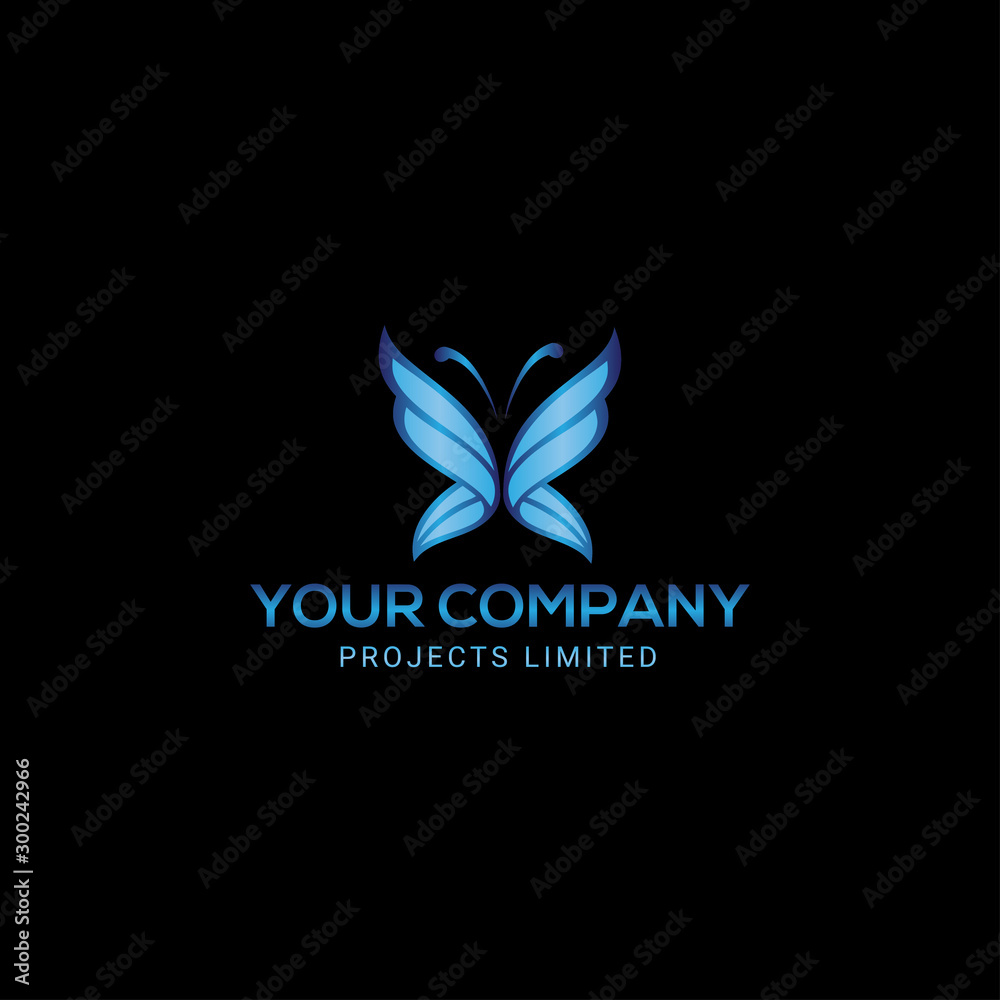 Color full butterfly logo template design