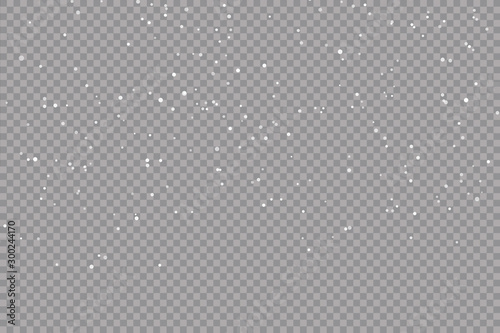 Vector heavy snowfall, snowflakes in different shapes and forms. Snow flakes, snow background. Falling Christmas 