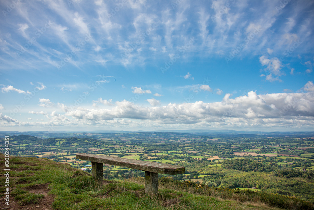 Malvern Hills views Worcestershire England