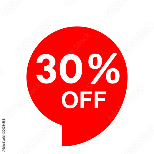 Wallpaper Mural Sale - 30 percent off - red tag isolated - vector Torontodigital.ca