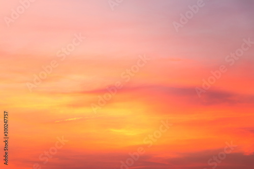 Fototapeta Naklejka Na Ścianę i Meble -  Beautiful color light sky with cloud background from sunset