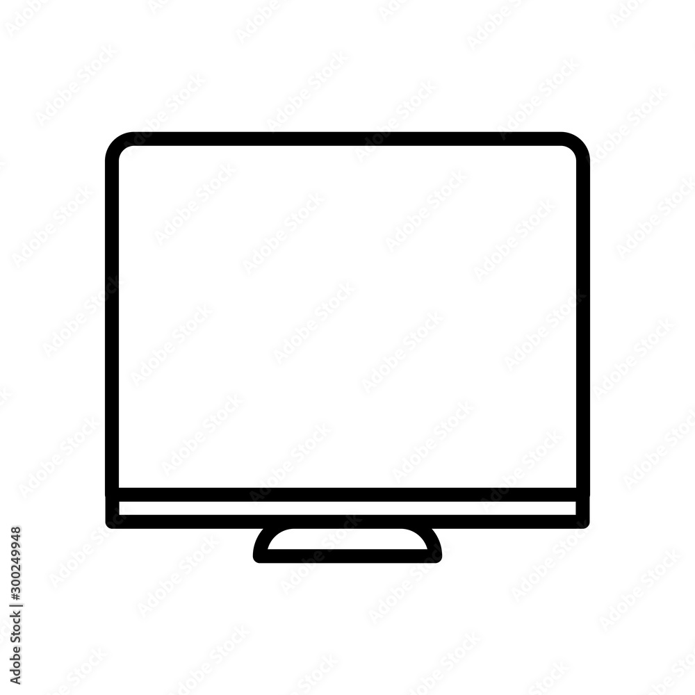 Monitor icon vector on white background Monitor icon vector on white background