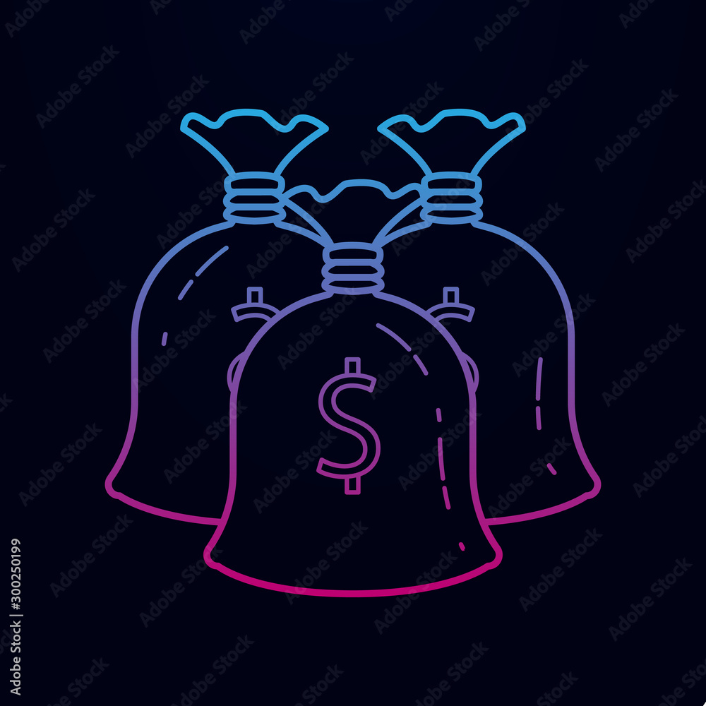 Cash bags nolan icon. Simple thin line, outline vector of banking icons for ui and ux, website or mobile application Cash bags nolan icon. Simple thin line, outline vector of banking icons for ui and ux, website or mobile application