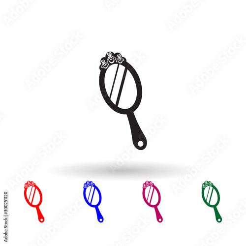 Hand mirror multi color icon. Simple glyph, flat vector of beauty salon icons for ui and ux, website or mobile application