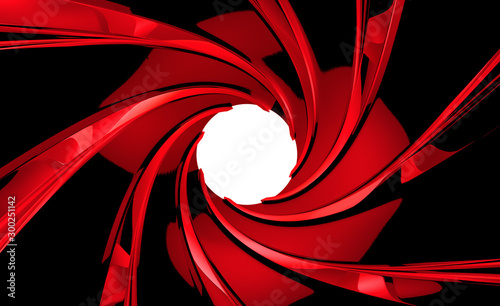 gun barrel inside 3d illustration
