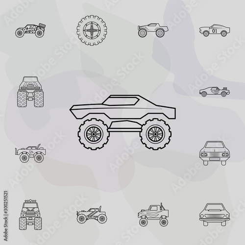 Bigfoot car icon. Bigfoot car icons universal set for web and mobile