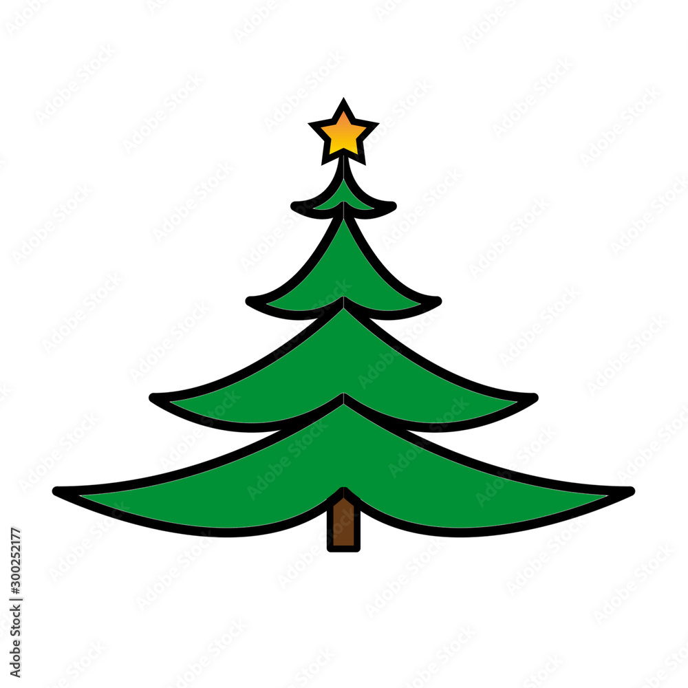 Obraz premium christmas tree on white background
