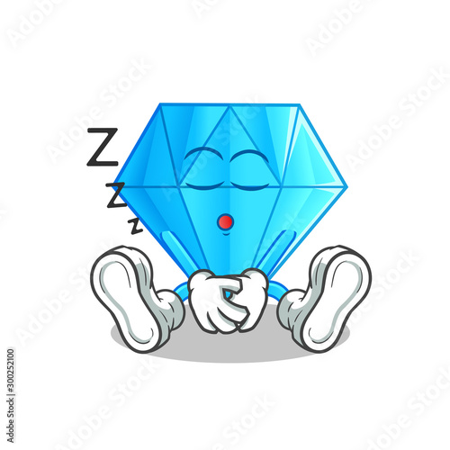 diamond sleep mascot vector cartoon illustration