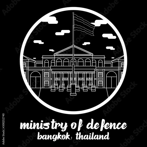  Circle icon line Ministry of Defence of Thailand in Bangkok Thailand. icon vector illustration