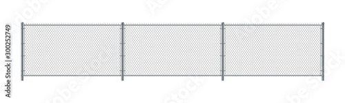 Fotografiet Chain link fence. Metal Wire Fence. Wire grid construction
