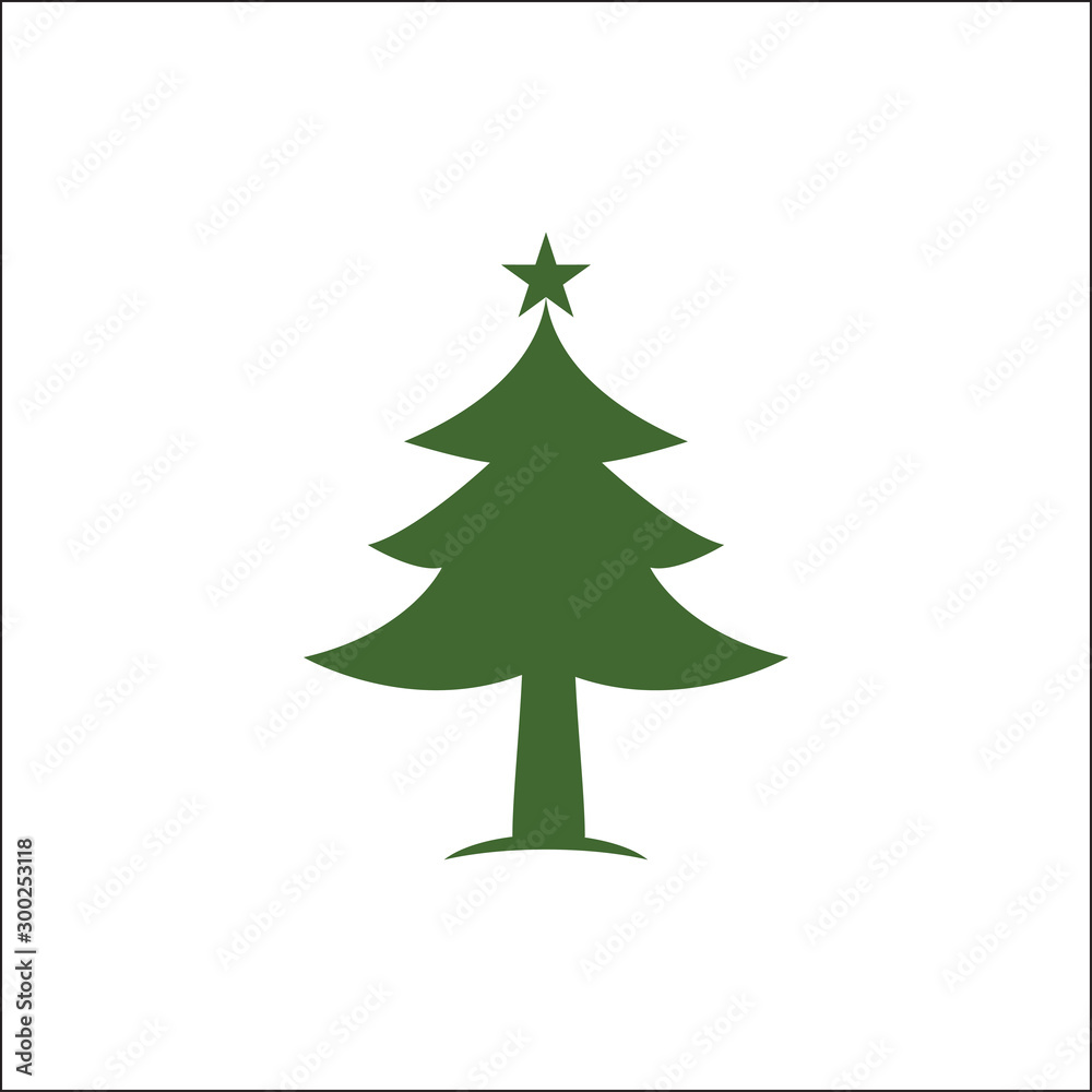 Christmas Tree Vector Illustration Icon Design