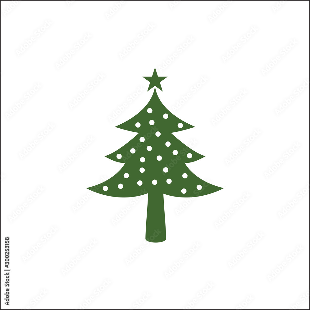 Christmas Tree Vector Illustration Icon Design