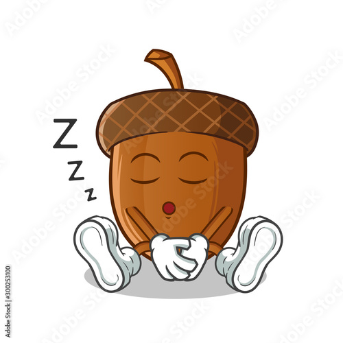 nut sleep mascot vector cartoon illustration