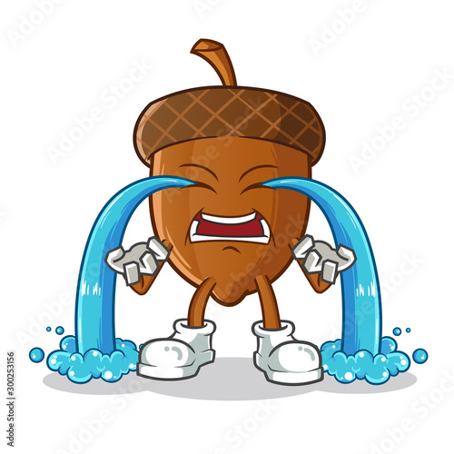 nut cry mascot vector cartoon illustration