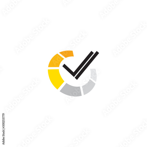 Check mark icon logo design template
