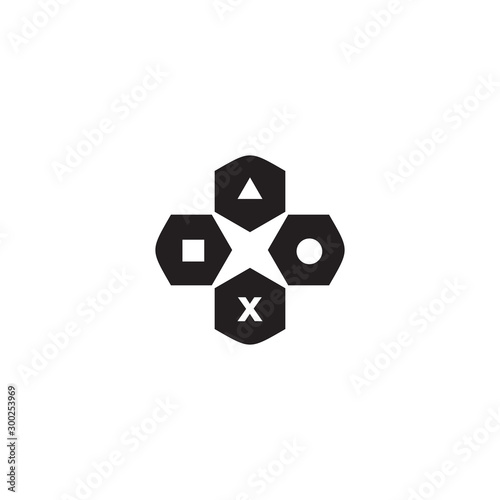 Game controller logo design template