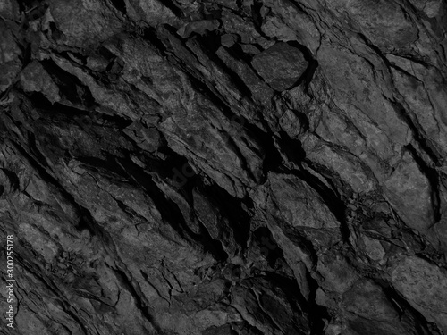 Black rock background. Dark gray stone grunge background. Rock texture.