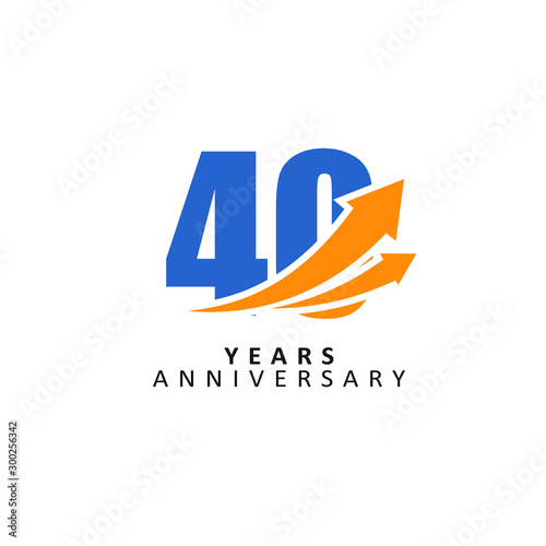 40 Year Anniversary Vector Template Design Illustration