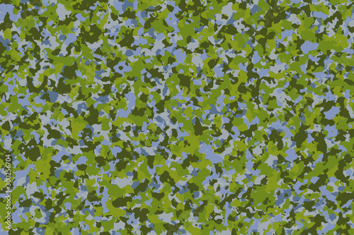 Swamp camouflage (Fresh Green - Blue Water). Fashion pattern for use in the army to camouflage in war or hunting. Including swamp explorers, travelers and hikers. Inspired by the swamp