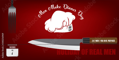 Postcard Men Make Dinner Day