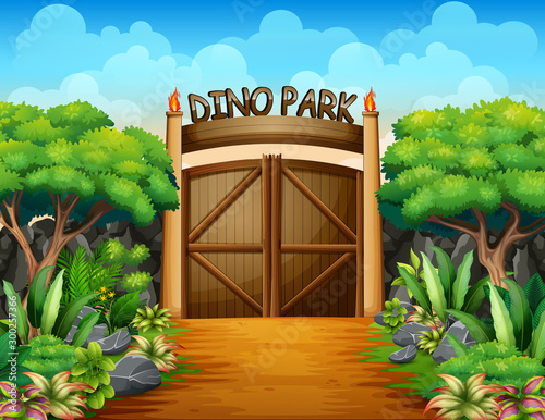 The big gate of dino park background