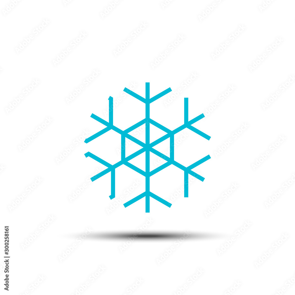 Christmas snow flat line icon on white background Christmas snow flat line icon on white background