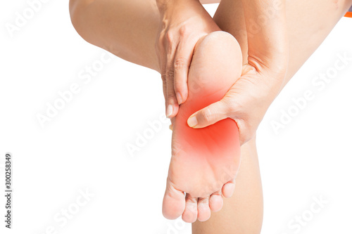 foot pain of the elderly.Symptoms of peripheral neuropathy..Most symptoms are numbness in the fingertips and foot. photo