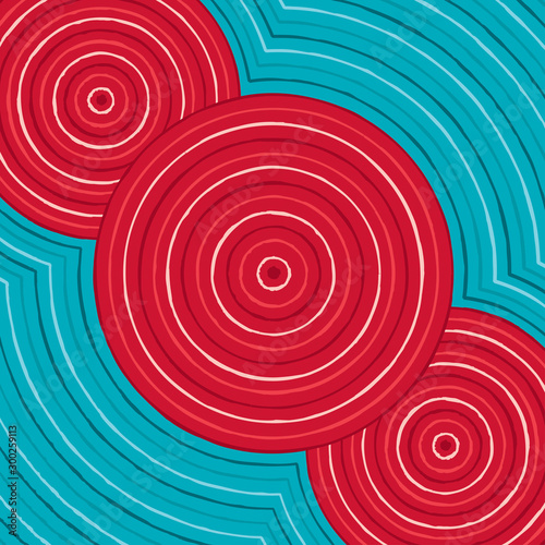 Riverbank abstract Aboriginal dot painting in vector format
