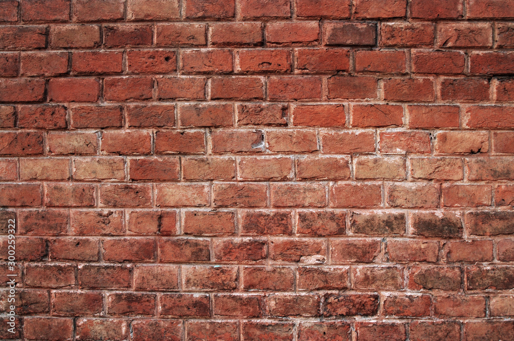 Fototapeta premium Red brick wall, background, texture
