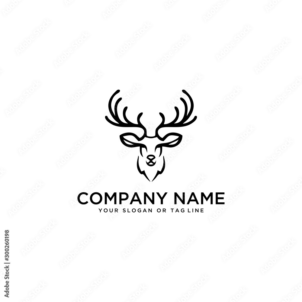 deer logo design vector template white background deer logo design vector template white background