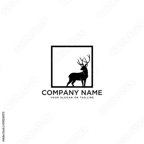 deer logo design vector template white background