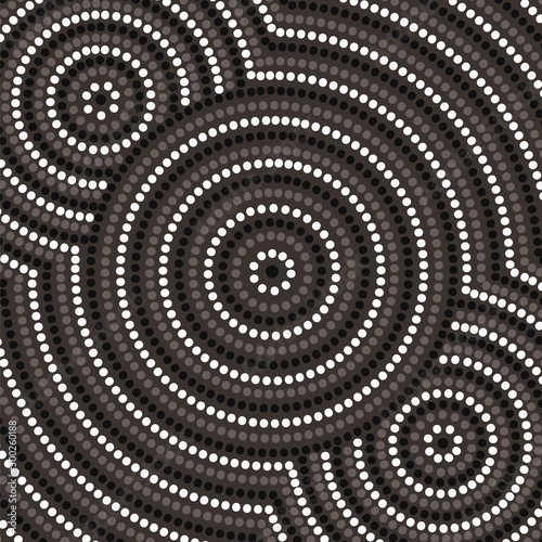 Riverbank abstract Aboriginal dot painting in vector format